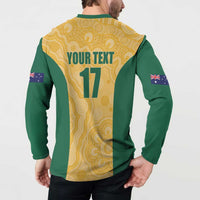 Custom Australia Rugby Button Sweatshirt Kangaroo Mascot