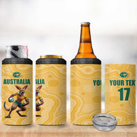 Custom Australia Rugby 4 in 1 Can Cooler Tumbler Kangaroo Mascot