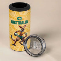 Custom Australia Rugby 4 in 1 Can Cooler Tumbler Kangaroo Mascot