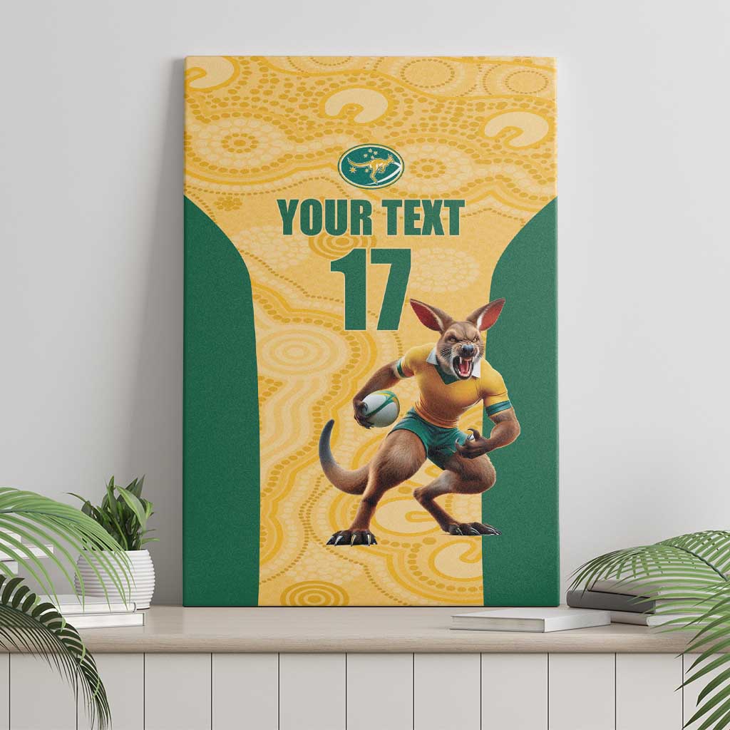 Custom Australia Rugby Canvas Wall Art Kangaroo Mascot