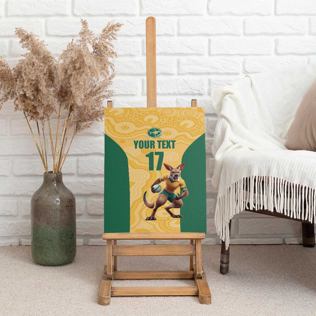 Custom Australia Rugby Canvas Wall Art Kangaroo Mascot