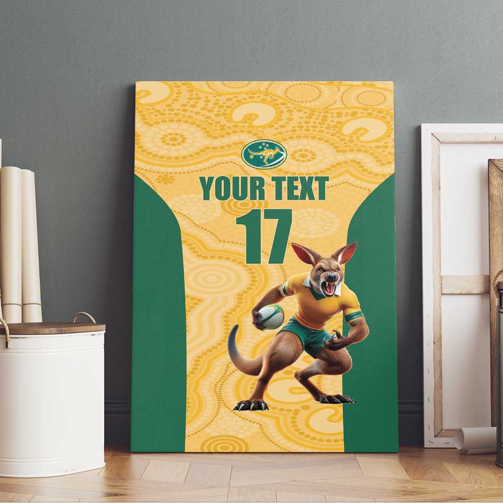 Custom Australia Rugby Canvas Wall Art Kangaroo Mascot
