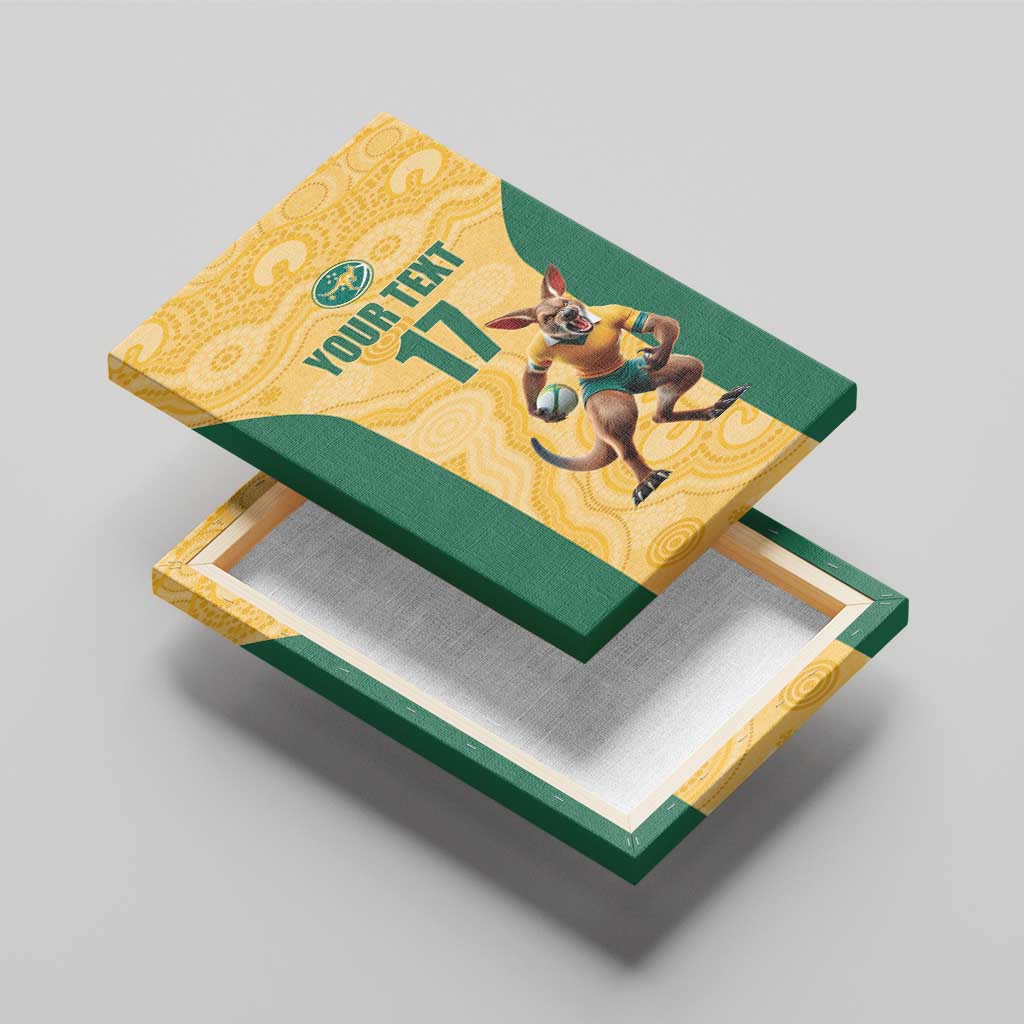 Custom Australia Rugby Canvas Wall Art Kangaroo Mascot