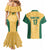 Custom Australia Rugby Couples Matching Mermaid Dress and Hawaiian Shirt Kangaroo Mascot