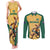 Custom Australia Rugby Couples Matching Tank Maxi Dress and Long Sleeve Button Shirt Kangaroo Mascot