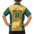 Custom Australia Rugby Family Matching Off The Shoulder Long Sleeve Dress and Hawaiian Shirt Kangaroo Mascot