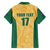 Custom Australia Rugby Family Matching Off The Shoulder Long Sleeve Dress and Hawaiian Shirt Kangaroo Mascot