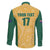 Custom Australia Rugby Family Matching Off The Shoulder Long Sleeve Dress and Hawaiian Shirt Kangaroo Mascot