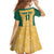 Custom Australia Rugby Family Matching Off Shoulder Short Dress and Hawaiian Shirt Kangaroo Mascot
