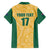 Custom Australia Rugby Family Matching Off Shoulder Short Dress and Hawaiian Shirt Kangaroo Mascot
