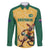 Custom Australia Rugby Family Matching Off Shoulder Short Dress and Hawaiian Shirt Kangaroo Mascot