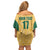 Custom Australia Rugby Family Matching Off Shoulder Short Dress and Hawaiian Shirt Kangaroo Mascot