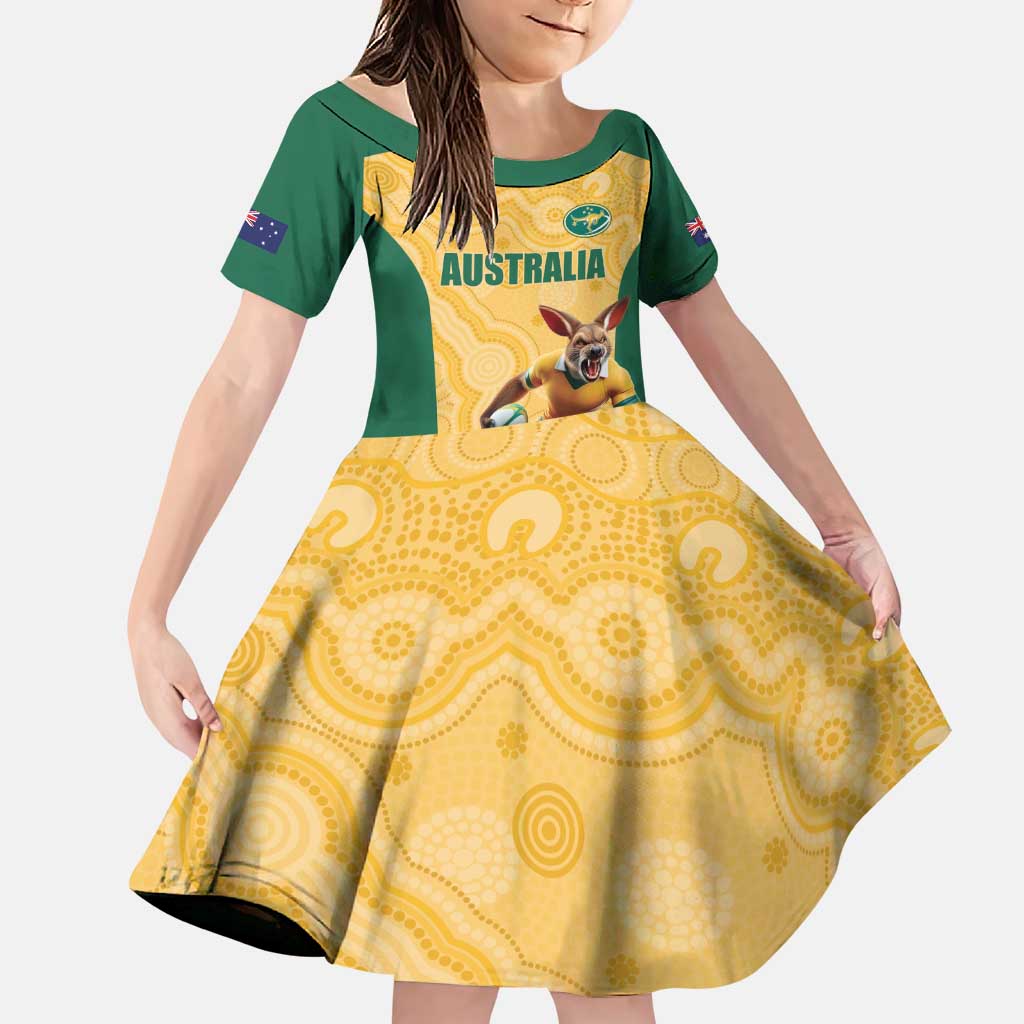 Custom Australia Rugby Family Matching Puletasi and Hawaiian Shirt Kangaroo Mascot