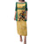 Custom Australia Rugby Family Matching Puletasi and Hawaiian Shirt Kangaroo Mascot