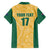 Custom Australia Rugby Family Matching Short Sleeve Bodycon Dress and Hawaiian Shirt Kangaroo Mascot