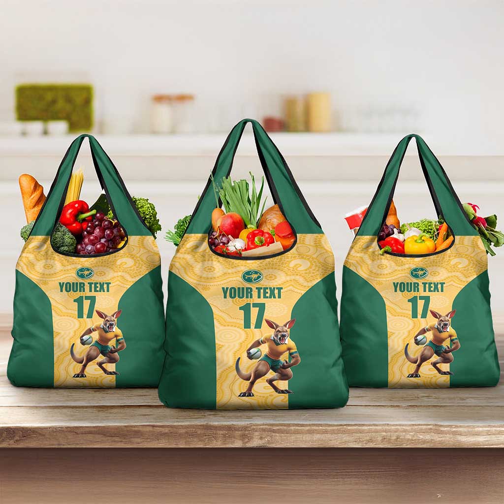 Custom Australia Rugby Grocery Bag Kangaroo Mascot