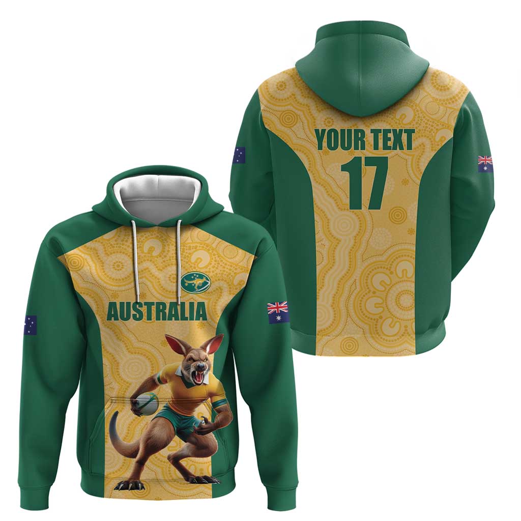 Custom Australia Rugby Hoodie Kangaroo Mascot