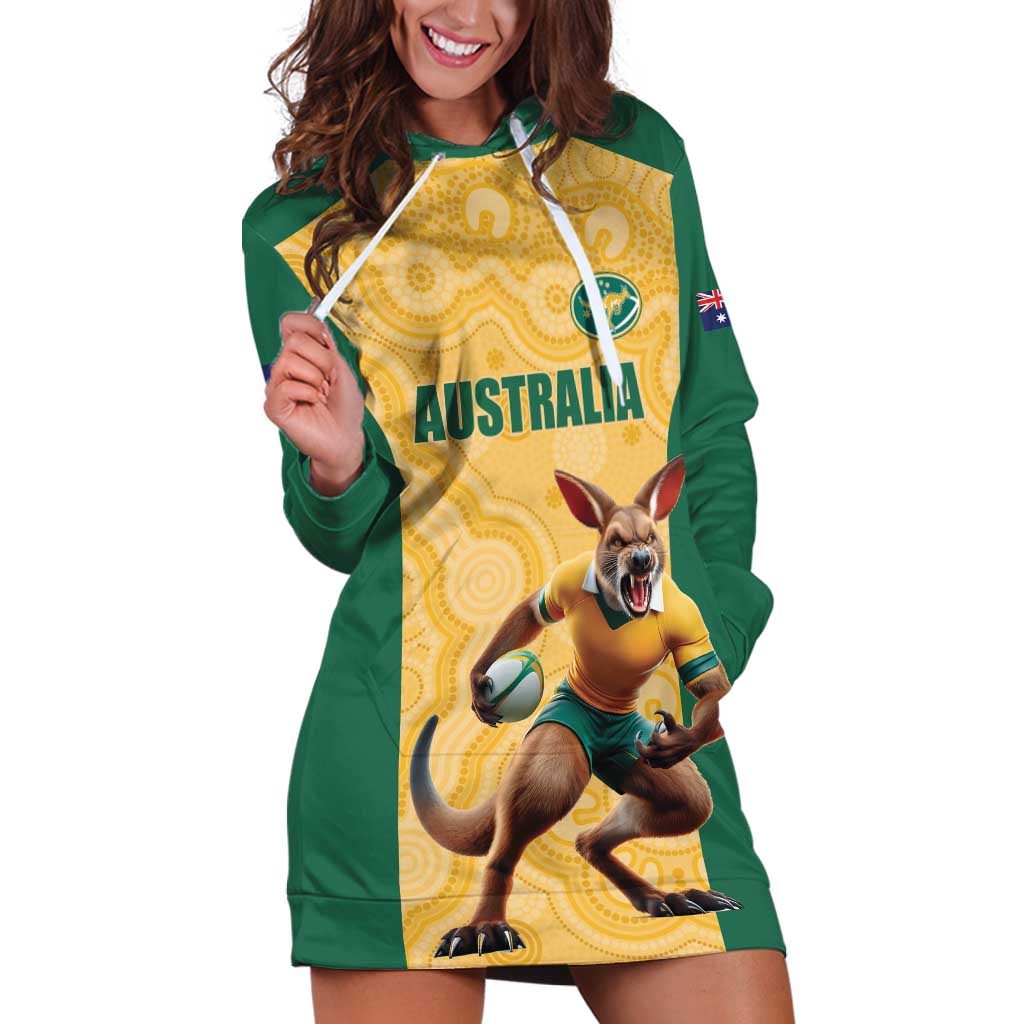 Custom Australia Rugby Hoodie Dress Kangaroo Mascot