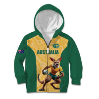 Custom Australia Rugby Kid Hoodie Kangaroo Mascot
