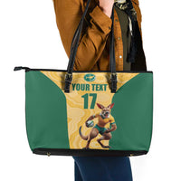 Custom Australia Rugby Leather Tote Bag Kangaroo Mascot
