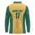Custom Australia Rugby Long Sleeve Polo Shirt Kangaroo Mascot
