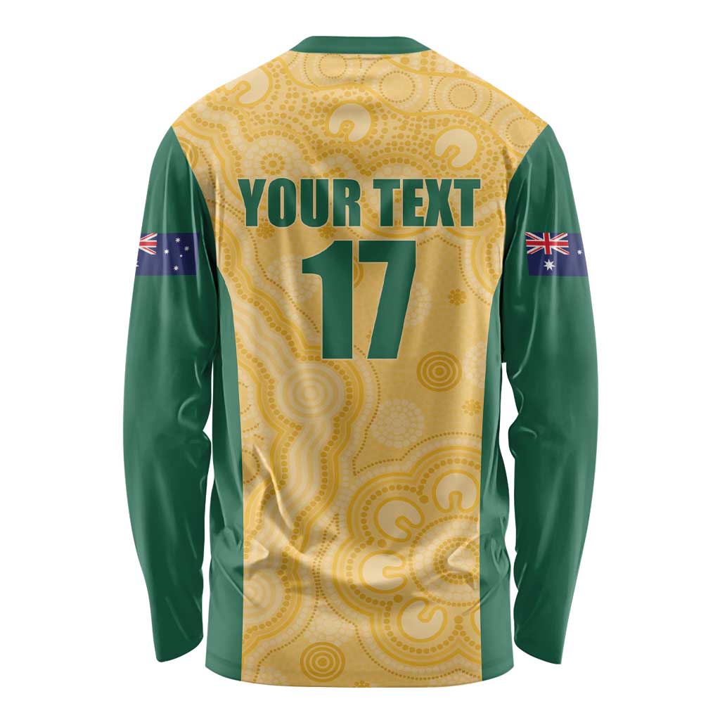 Custom Australia Rugby Long Sleeve Shirt Kangaroo Mascot
