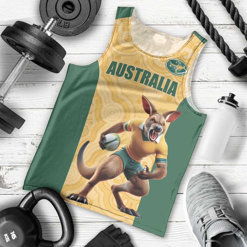 Custom Australia Rugby Men Tank Top Kangaroo Mascot