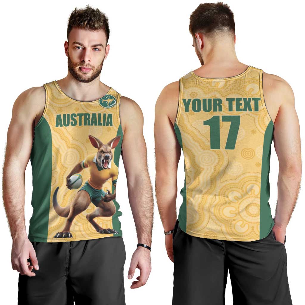 Custom Australia Rugby Men Tank Top Kangaroo Mascot