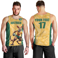 Custom Australia Rugby Men Tank Top Kangaroo Mascot