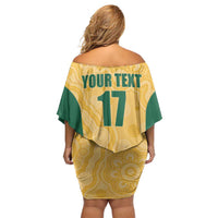 Custom Australia Rugby Off Shoulder Short Dress Kangaroo Mascot
