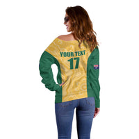 Custom Australia Rugby Off Shoulder Sweater Kangaroo Mascot
