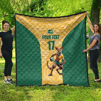 Custom Australia Rugby Quilt Kangaroo Mascot