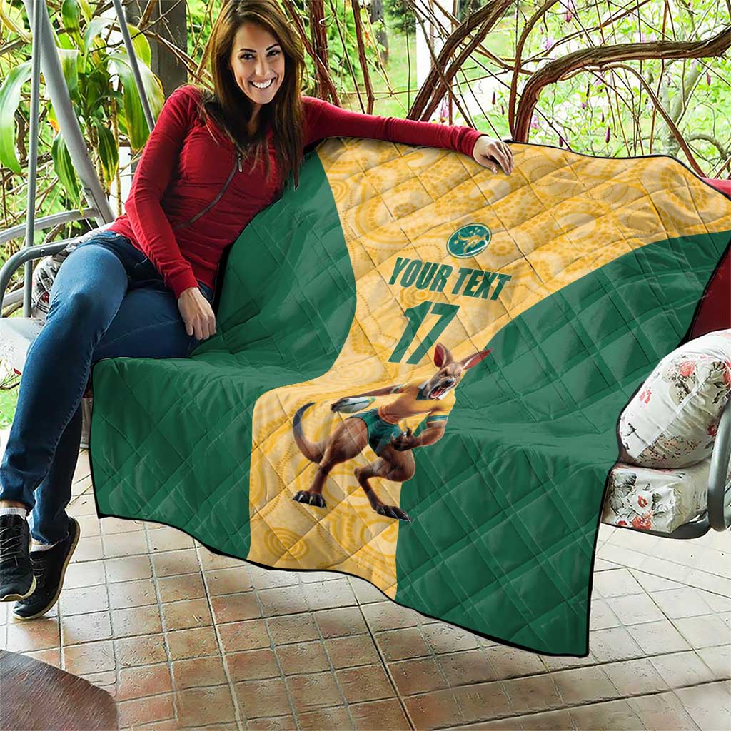 Custom Australia Rugby Quilt Kangaroo Mascot