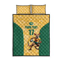 Custom Australia Rugby Quilt Bed Set Kangaroo Mascot