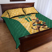 Custom Australia Rugby Quilt Bed Set Kangaroo Mascot