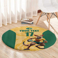 Custom Australia Rugby Round Carpet Kangaroo Mascot