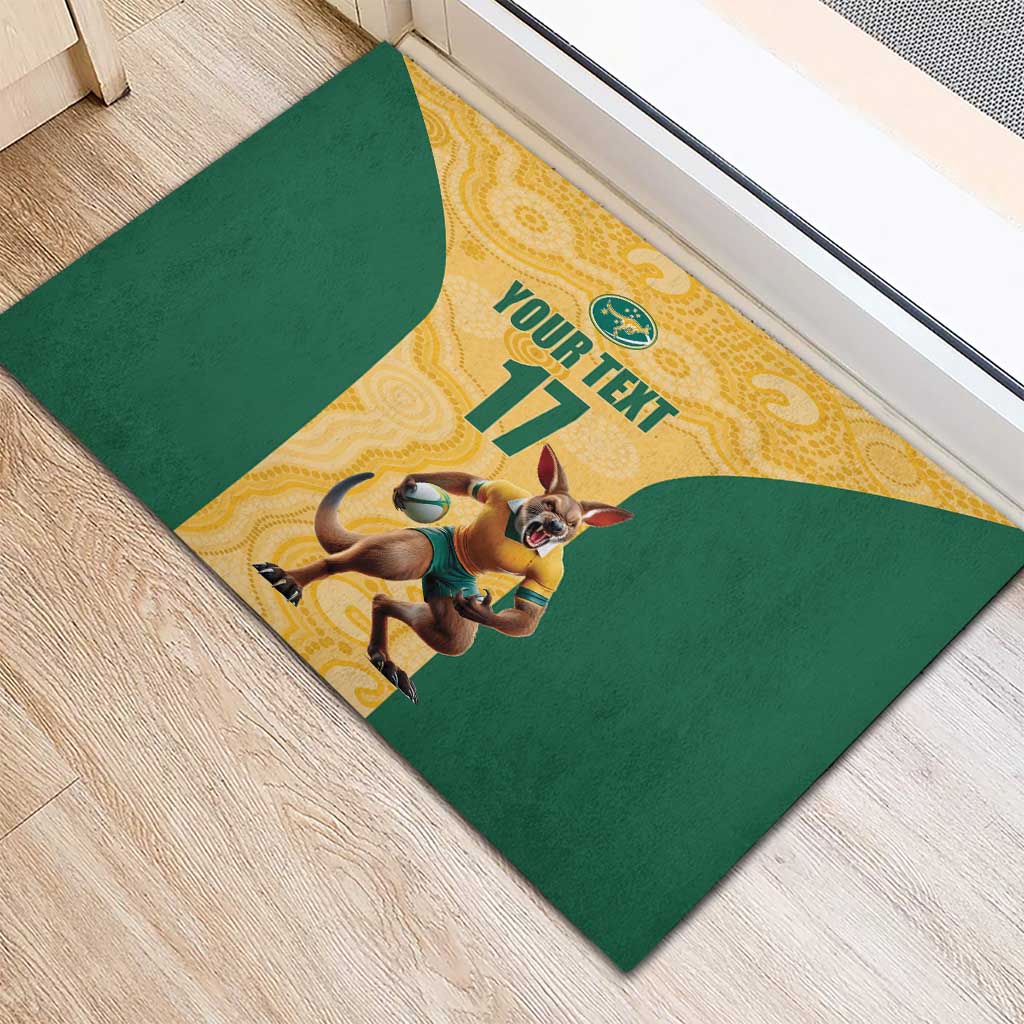 Custom Australia Rugby Rubber Doormat Kangaroo Mascot
