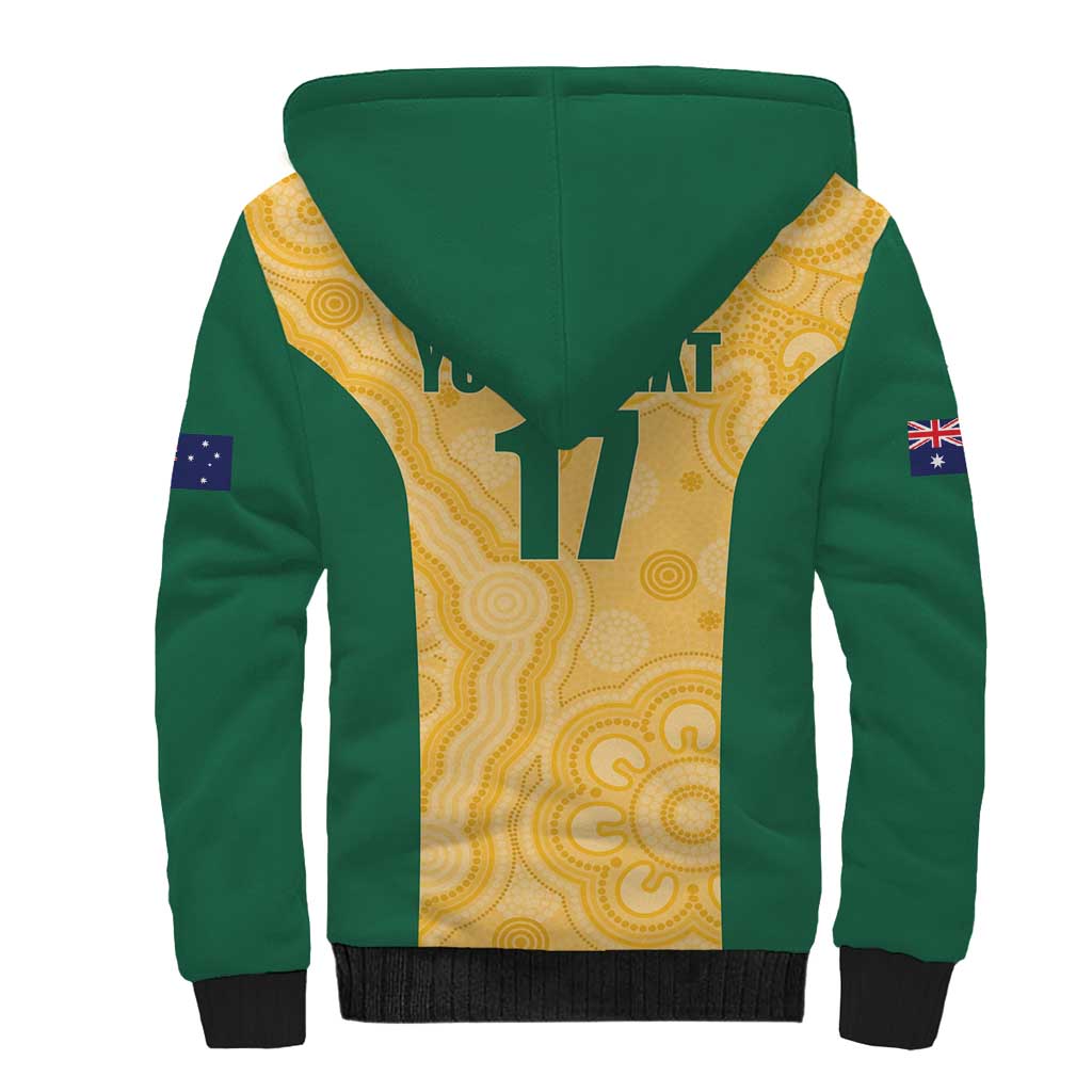 Custom Australia Rugby Sherpa Hoodie Kangaroo Mascot