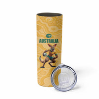 Custom Australia Rugby Skinny Tumbler Kangaroo Mascot