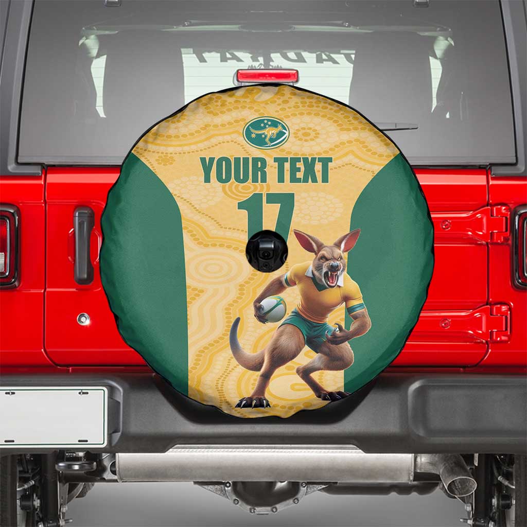 Custom Australia Rugby Spare Tire Cover Kangaroo Mascot