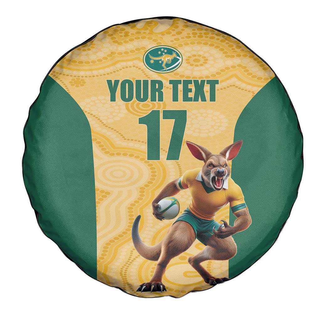 Custom Australia Rugby Spare Tire Cover Kangaroo Mascot