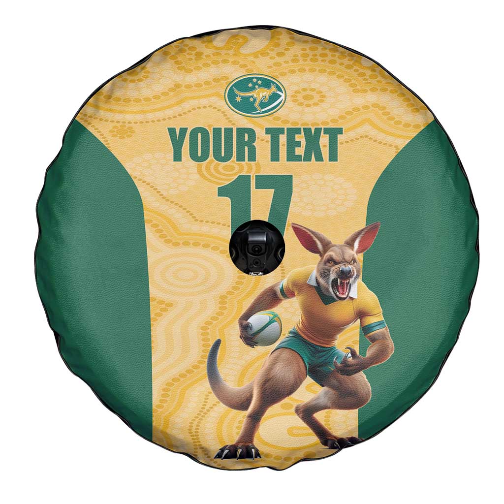 Custom Australia Rugby Spare Tire Cover Kangaroo Mascot