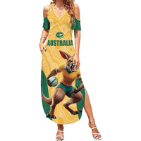 Custom Australia Rugby Summer Maxi Dress Kangaroo Mascot