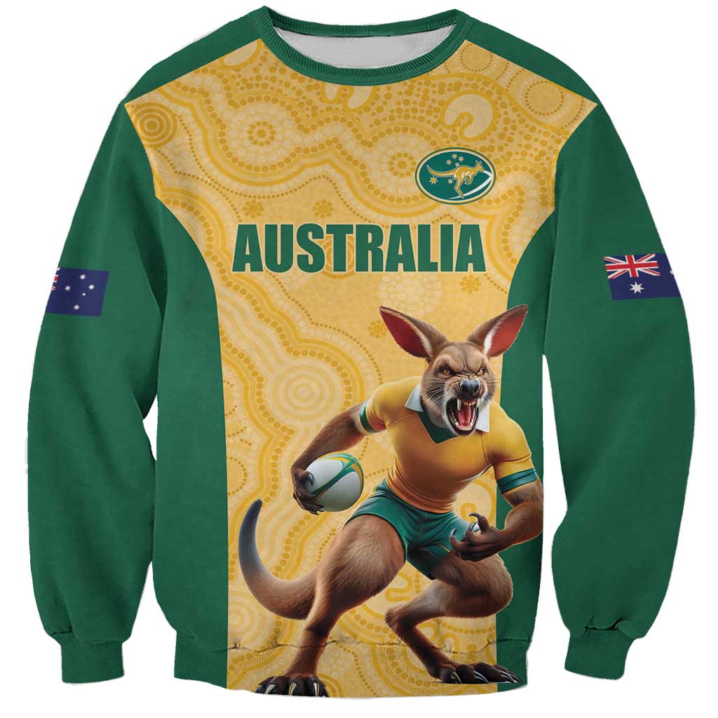 Custom Australia Rugby Sweatshirt Kangaroo Mascot