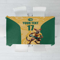 Custom Australia Rugby Tablecloth Kangaroo Mascot