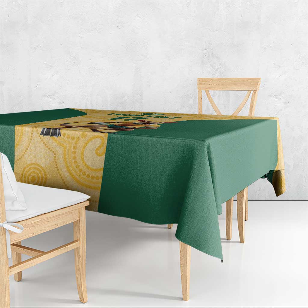 Custom Australia Rugby Tablecloth Kangaroo Mascot