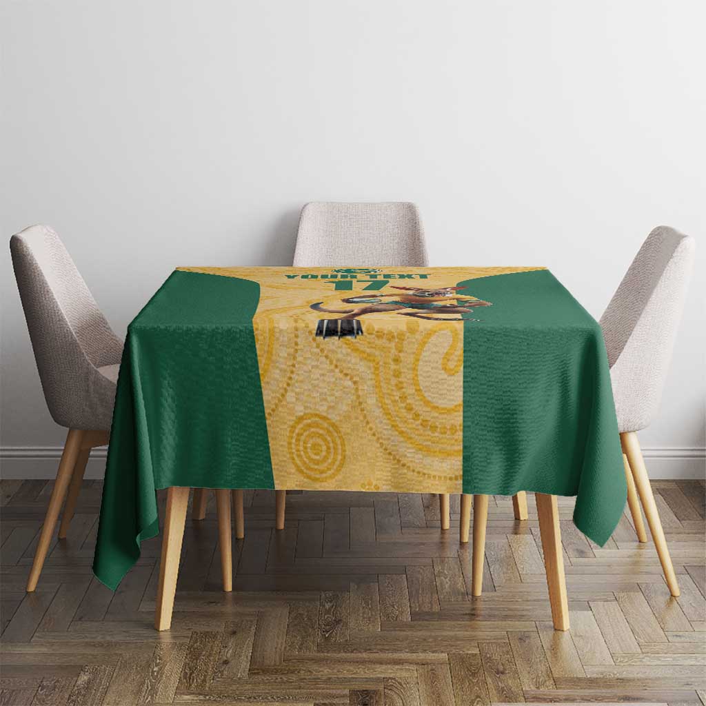 Custom Australia Rugby Tablecloth Kangaroo Mascot