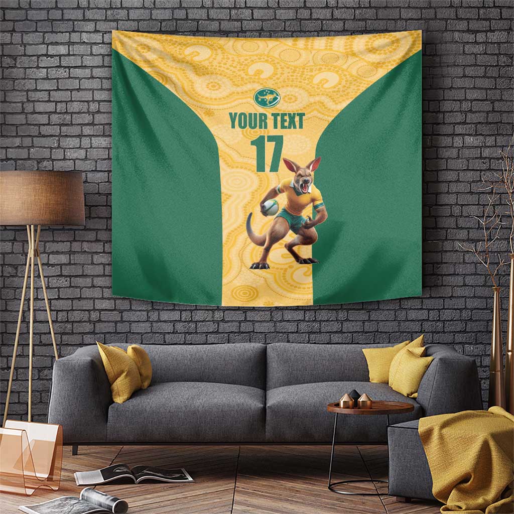Custom Australia Rugby Tapestry Kangaroo Mascot