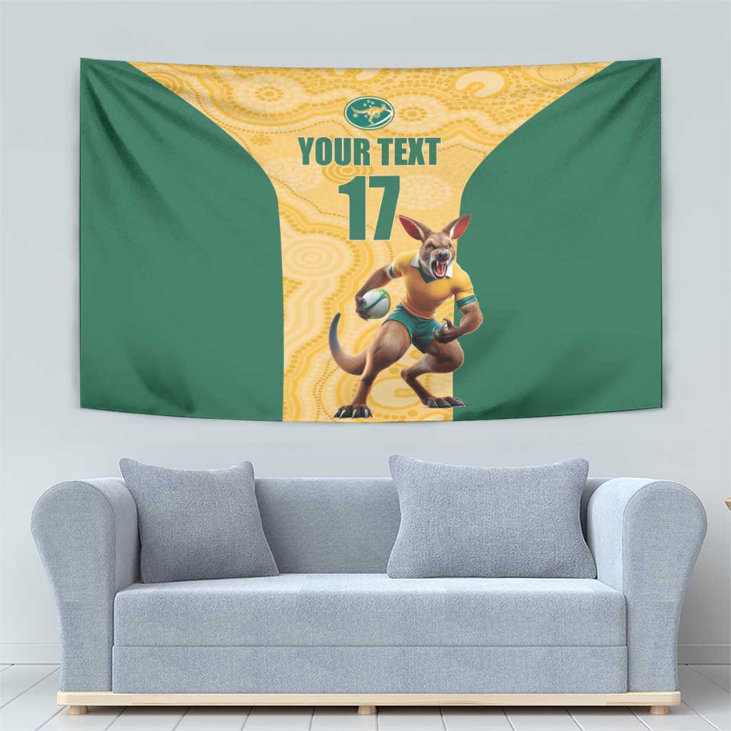Custom Australia Rugby Tapestry Kangaroo Mascot