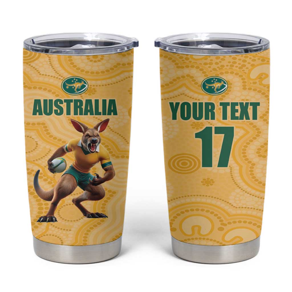 Custom Australia Rugby Tumbler Cup Kangaroo Mascot